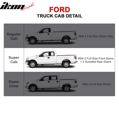 Fits 04-08 Ford F150 Super Cab 4in Black Oval Curved Running Boards