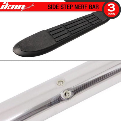 1984-2001 Jeep Cherokee 3" Steel Side Step Running Boards Black Silver