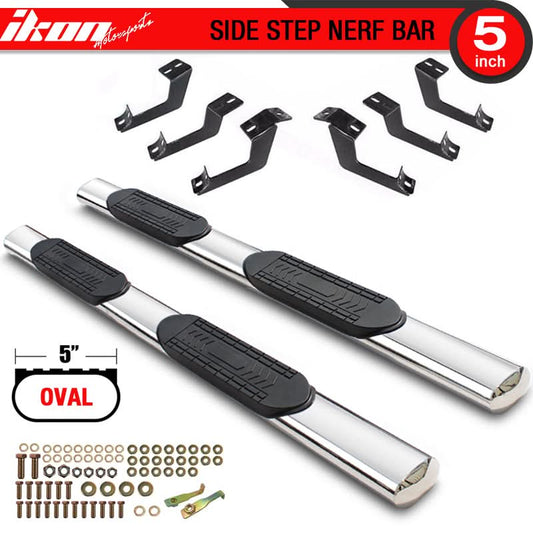2015-2022 Ford F150 Super Crew Cab 5" Oval Running Board Stainless