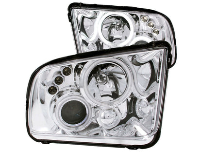 Anzo 2005-2009 Ford Mustang Projector Headlights w/ Halo Chrome
