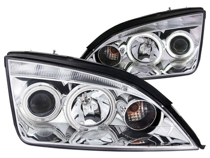 Anzo 2005-2007 Ford Focus Projector Headlights w/ Halo Chrome (CCFL)