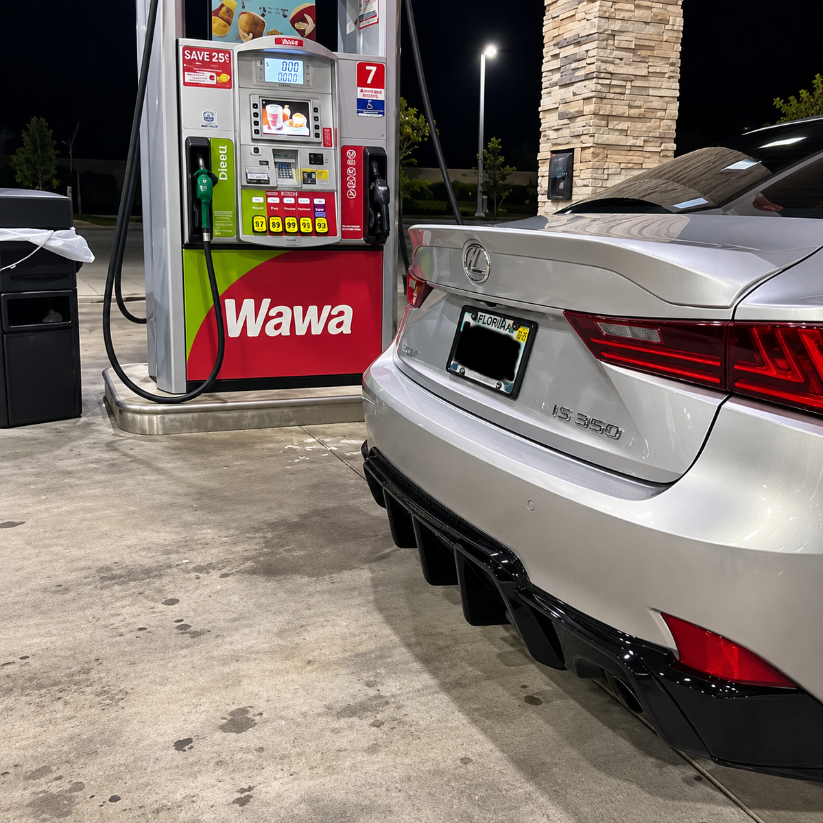 Gloss Black Rear Diffuser LED for Lexus IS250 IS350