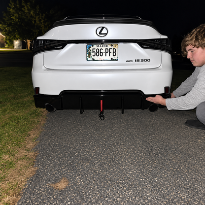Gloss Black Rear Diffuser LED for Lexus IS250 IS350