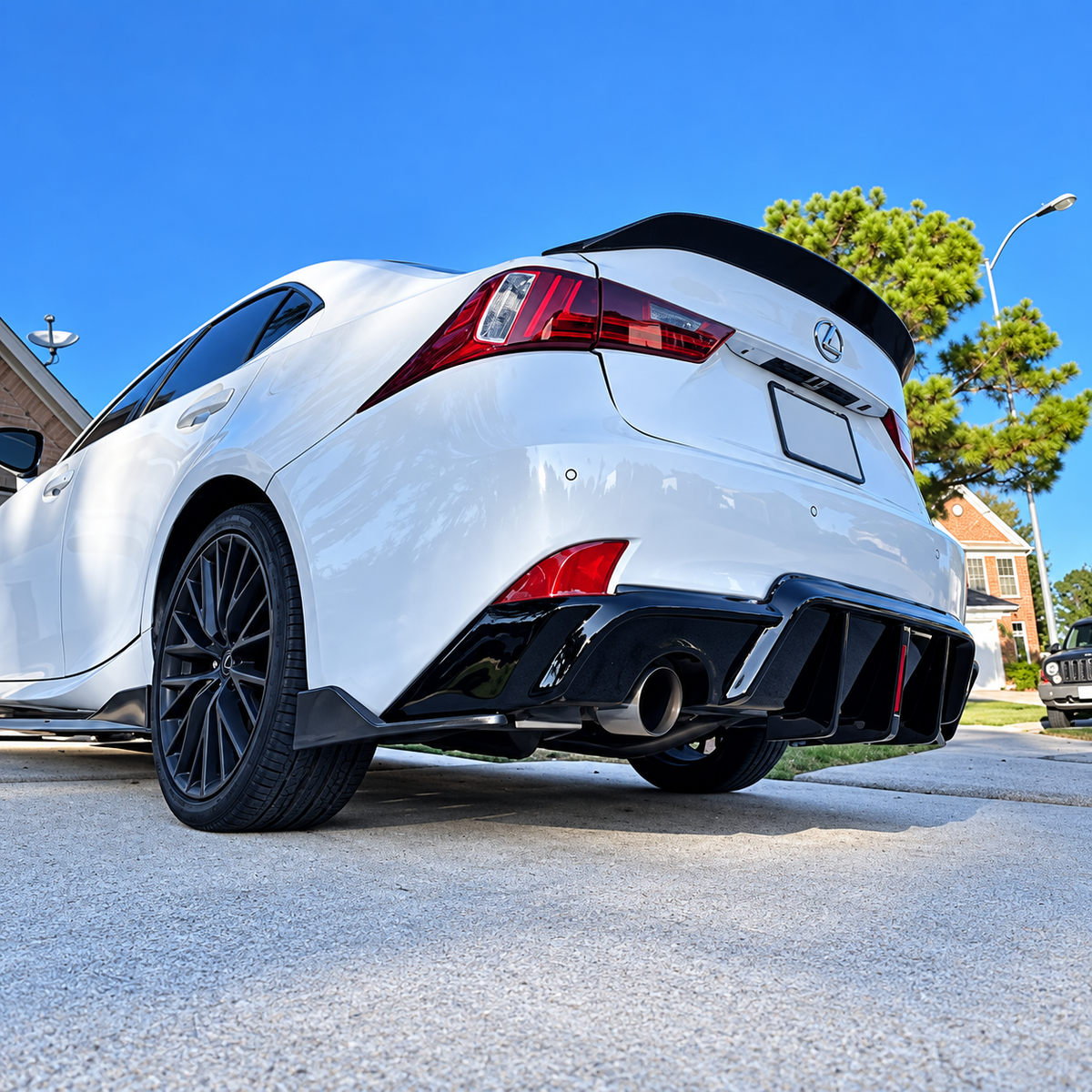 Gloss Black Rear Diffuser LED for Lexus IS250 IS350