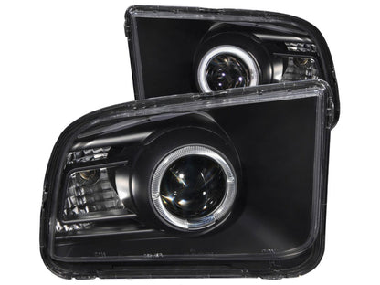 Anzo 2005-2009 Ford Mustang Projector Headlights w/ Halo Black (2010 Style)