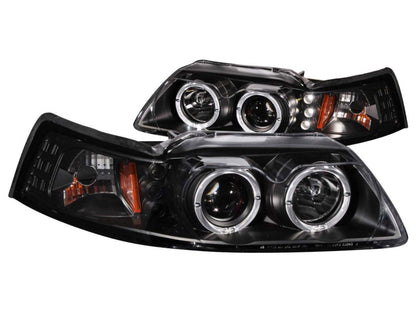 Anzo 1999-2004 Ford Mustang Projector Headlights Black G2 (Dual Projector)