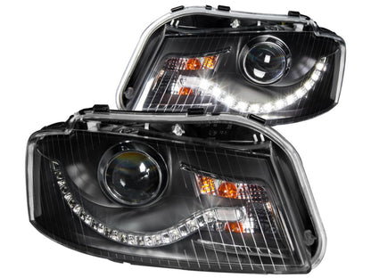 Anzo 2006-2008 Audi A3 Projector Headlights Black (R8 LED Style)