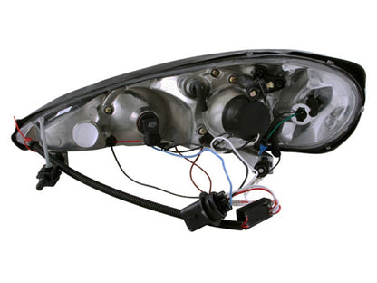 Anzo 1999-2005 Pontiac Grand Am Projector Headlights w/ Halo w/ LED Black
