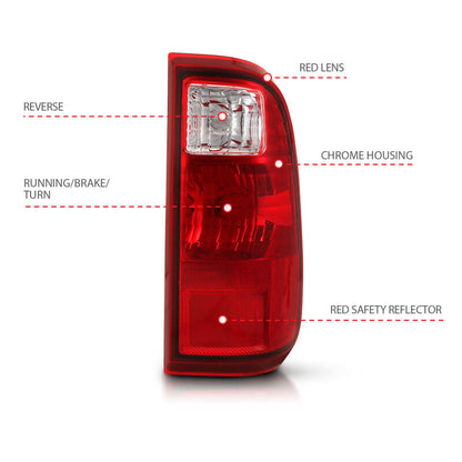 ANZO 2008-2016 Ford F-250 Taillight Red/Clear Lens (OE Replacement) 311305