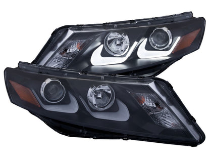 Anzo 2010-2014 Honda Crosstour Projector Headlights w/ U-Bar Black