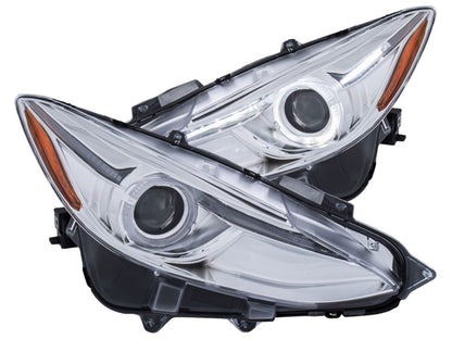 Anzo Projector Headlights With Halo Chrome w/Amber 14-17 Mazda 3
