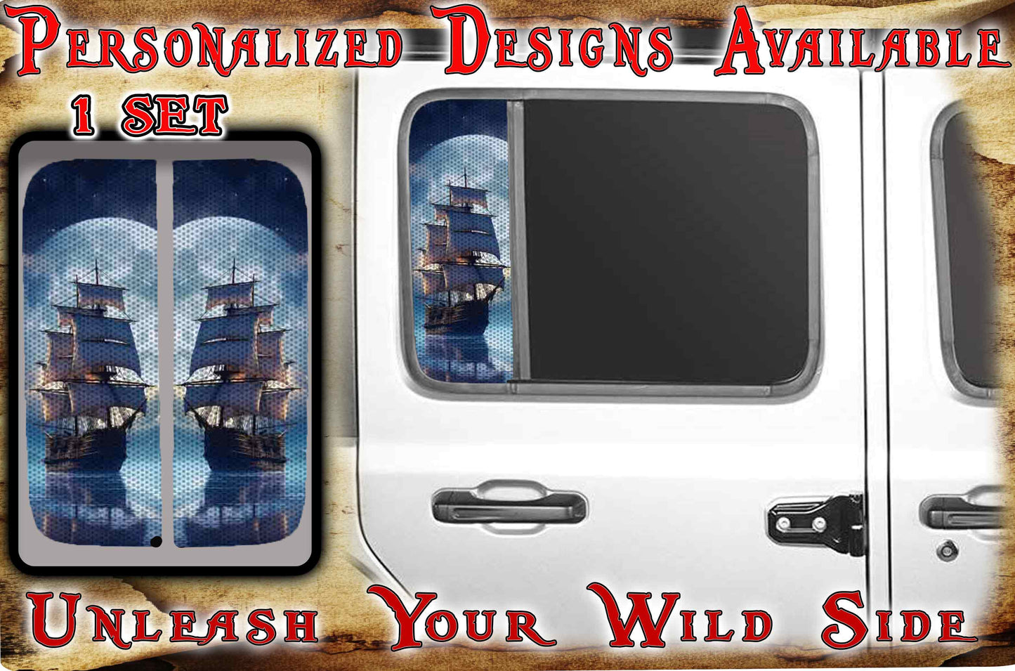 Side door window decal Ship 182