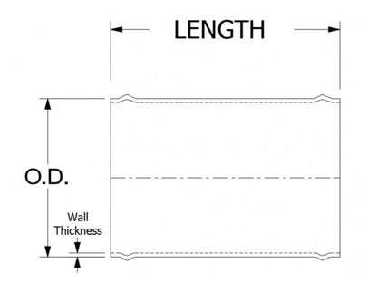 HPS Performance Products HPS 6061 Aluminum Joiner Tube Piping Hose Connector with Bead Roll