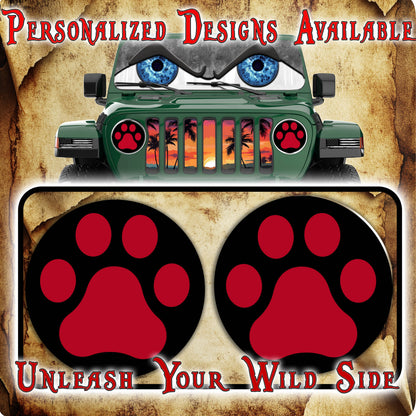 Red Paw print 124