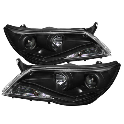 Spyder Volkswagen Tiguan 09-11 Projector Headlights DRL Black High H1 Low H7 PRO-YD-VTIG09-DRL-BK 5042651