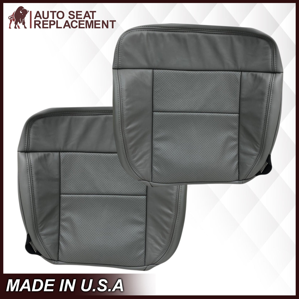 2004-2008 Ford F150 Perforated Seat Cover in Gray: Choose Leather or Vinyl