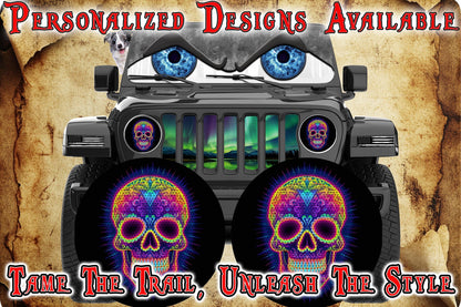 skull headlight decal 129