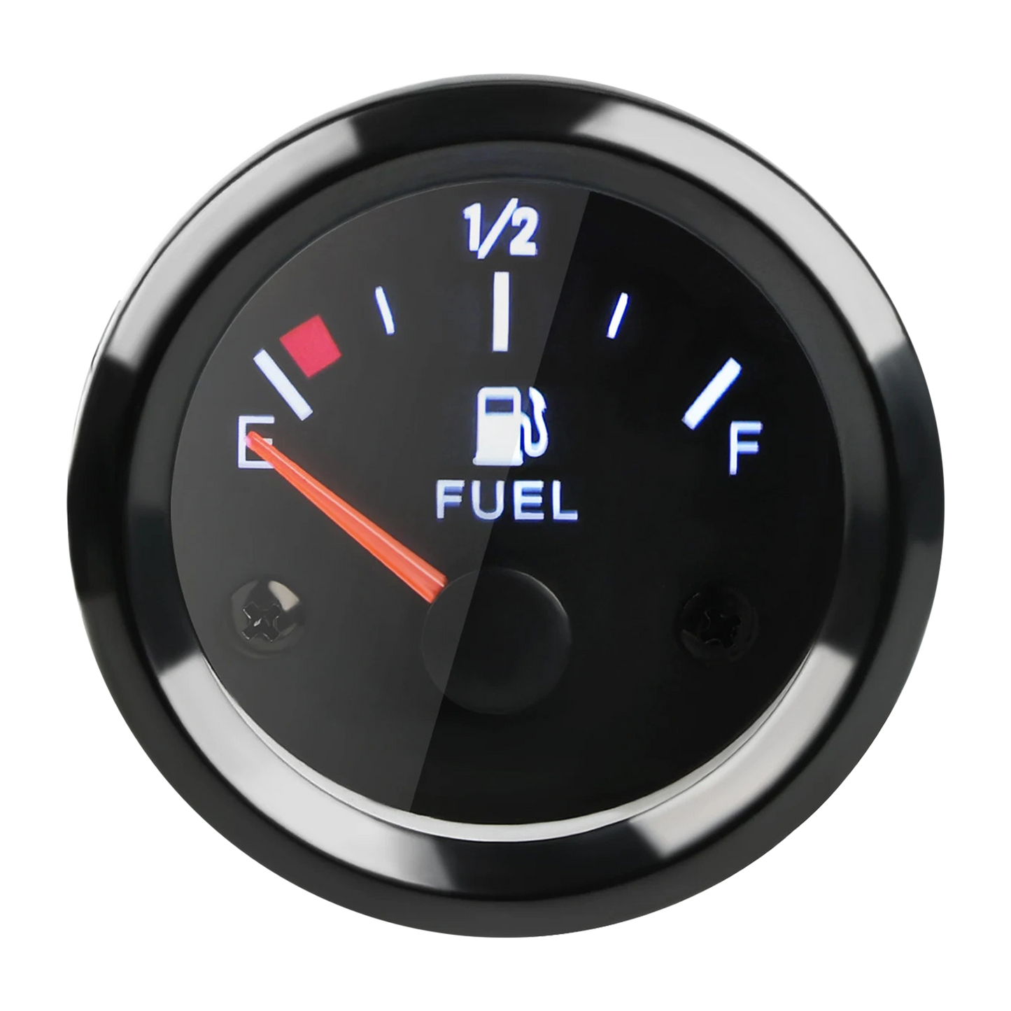 2-1/16" Electrical Fuel level Gauge Clear Lens White LED