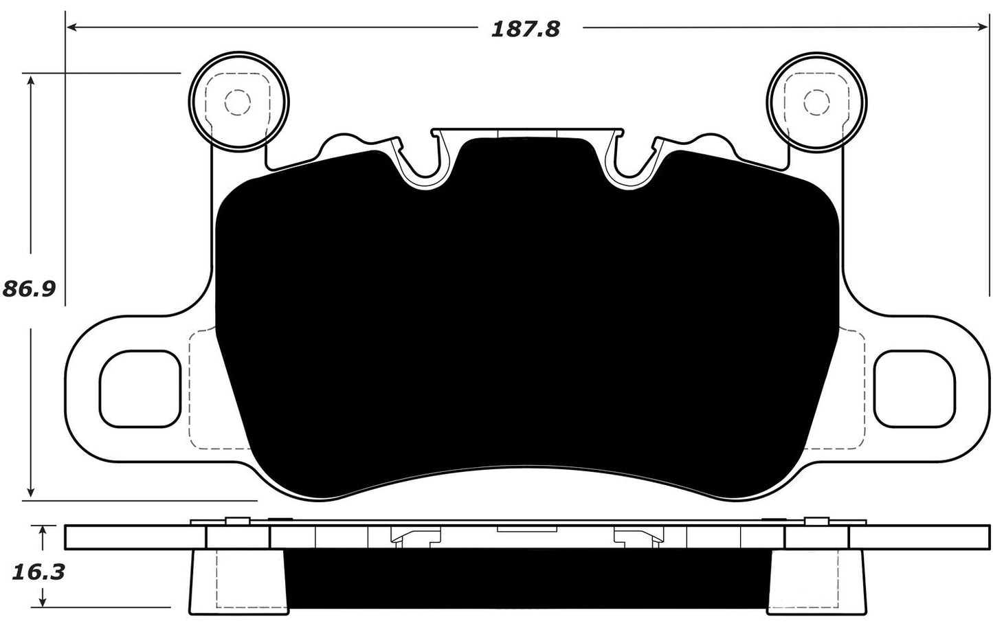 Porterfield Brake Pads for 2016 PORSCHE 911 Turbo w/Iron Discs