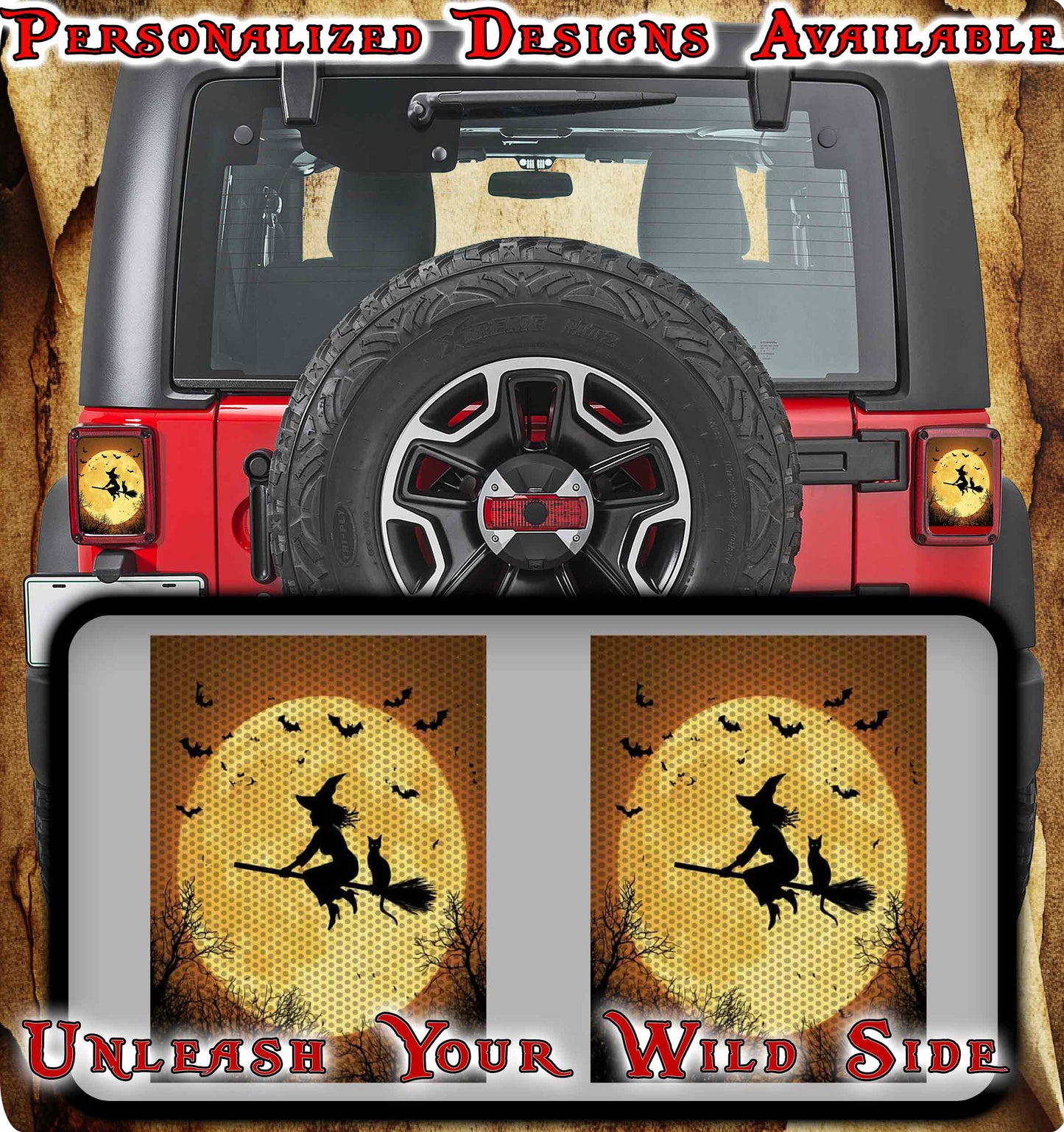 Wicked witch over the moon Taillight cover decal 12