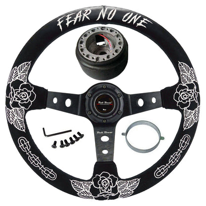 BW Rose Steering Wheel + Hub Adapter Kit For Toyota Pickup, Corolla, 4Runner, MR2, Camry