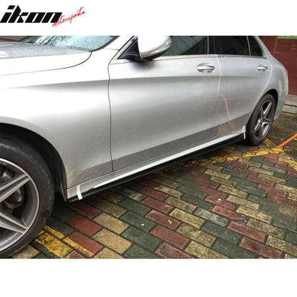 2015-2018 Benz C Class W205 AMG S Style 2PCS Side Skirts Carbon Fiber