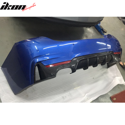 2014-2020 BMW 4 Series P Style Rear Bumper Lip Diffuser Carbon Fiber
