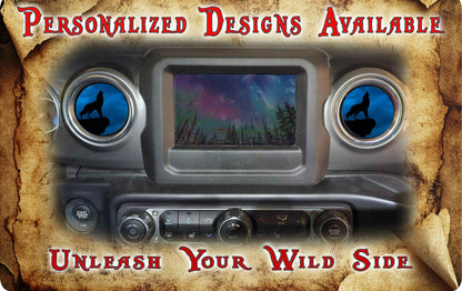 Steering wheel decal Blue wolf 130