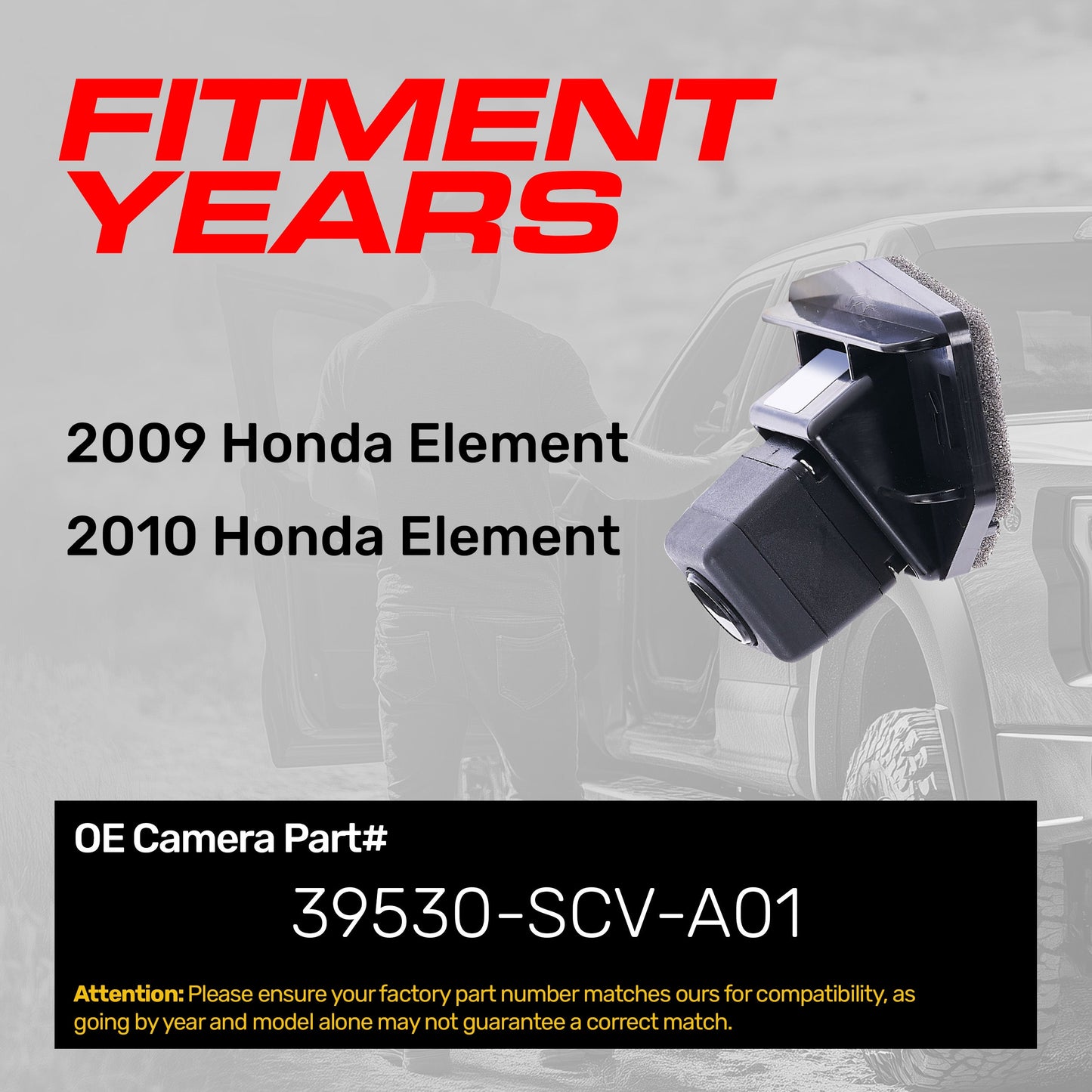 Honda Element (2009-2010) OEM Replacement Backup Camera OE Part # 39530-SCV-A01