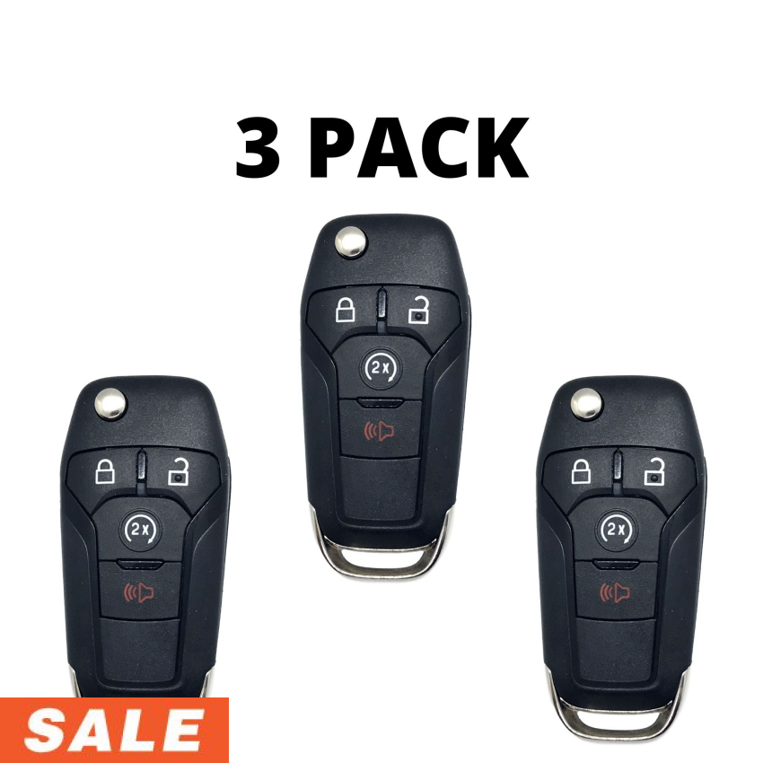 Ford F-Series 2015-2020 Flip Key 4 Buttons N5F-A08TDA - 3 Pack