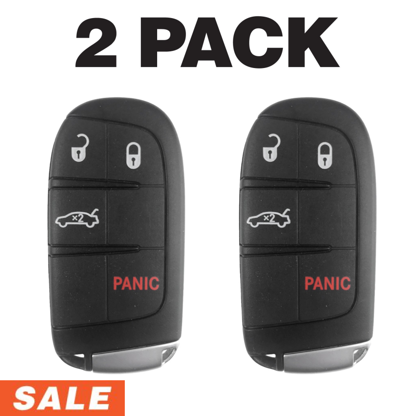 Chrysler Dodge 4 Button Smart Key 2015-2023 For M3M-40821302 | Aftermarket (2 Pack)