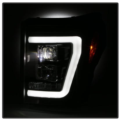 Spyder Ford F250/350/450 11-16 V2 High-Power LED Headlights-White Light Bar-Black PRO-YD-FS11V2PL-BK 5087898