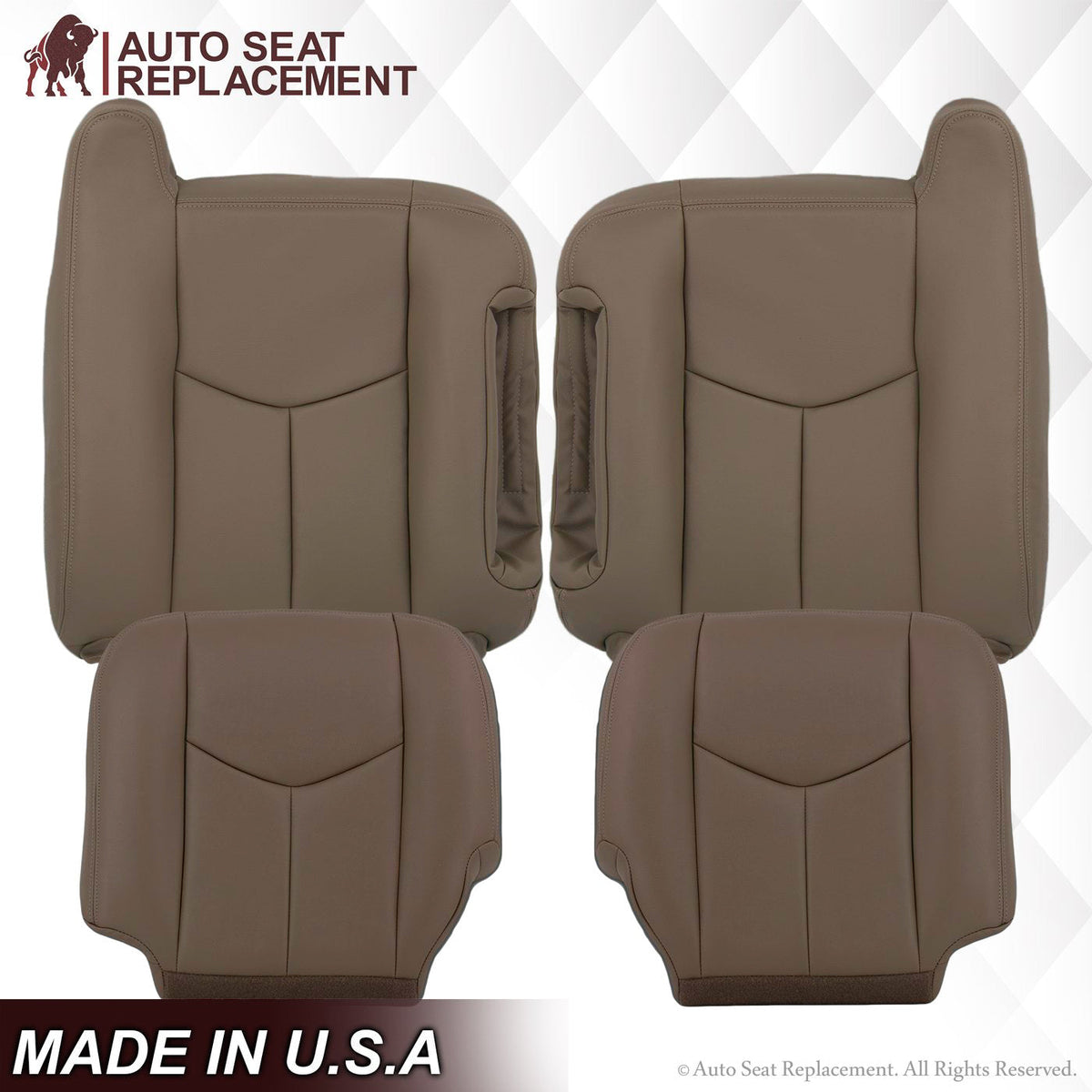 2003-2007 Chevy Silverado/Avalanche Seat Cover in Tan: Choose Leather or Vinyl