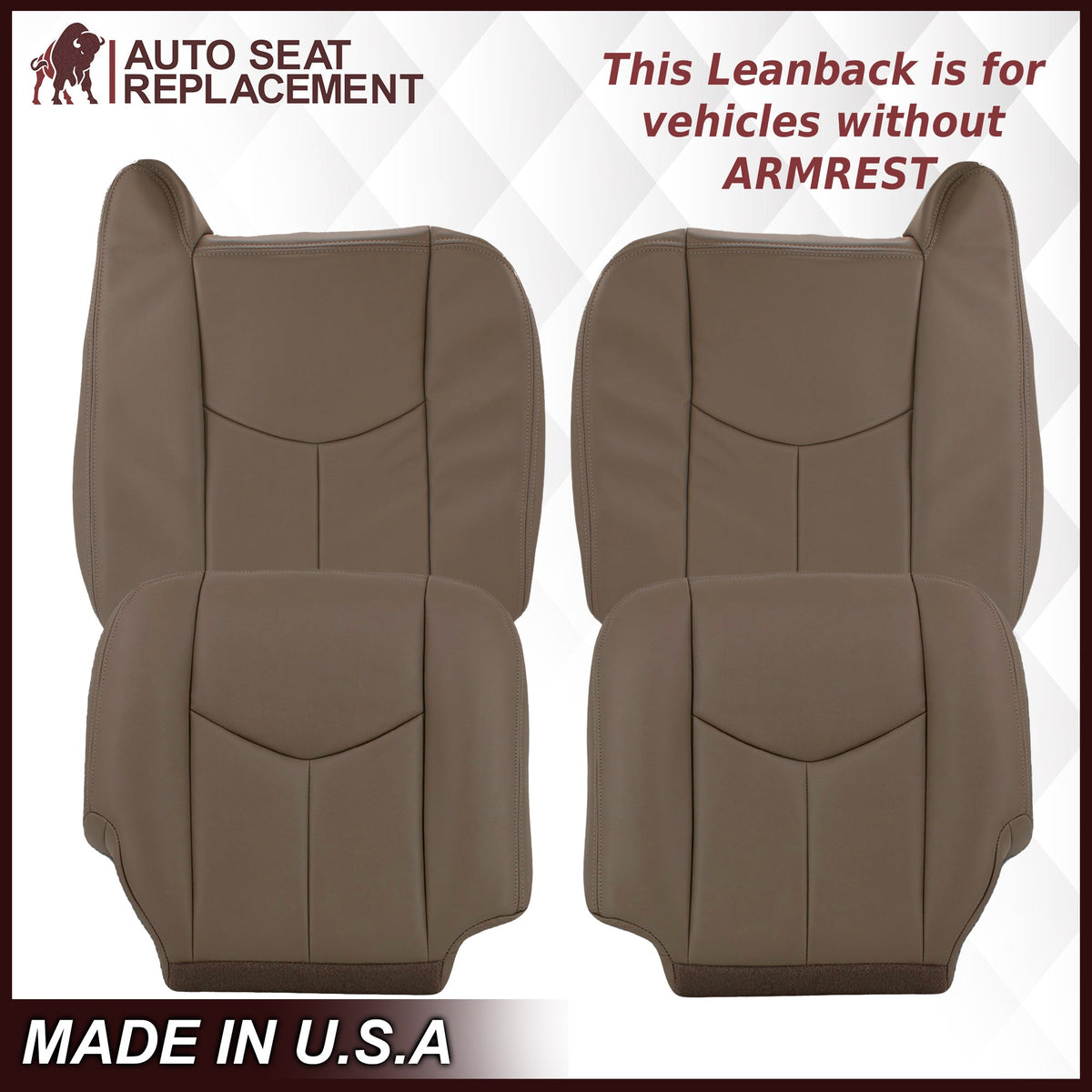 2003-2007 Chevy Silverado/Avalanche & GMC Sierra Work Truck Seat Cover in Tan 40/20/40 (Leanback Without Armrest): Choose Leather or Vinyl