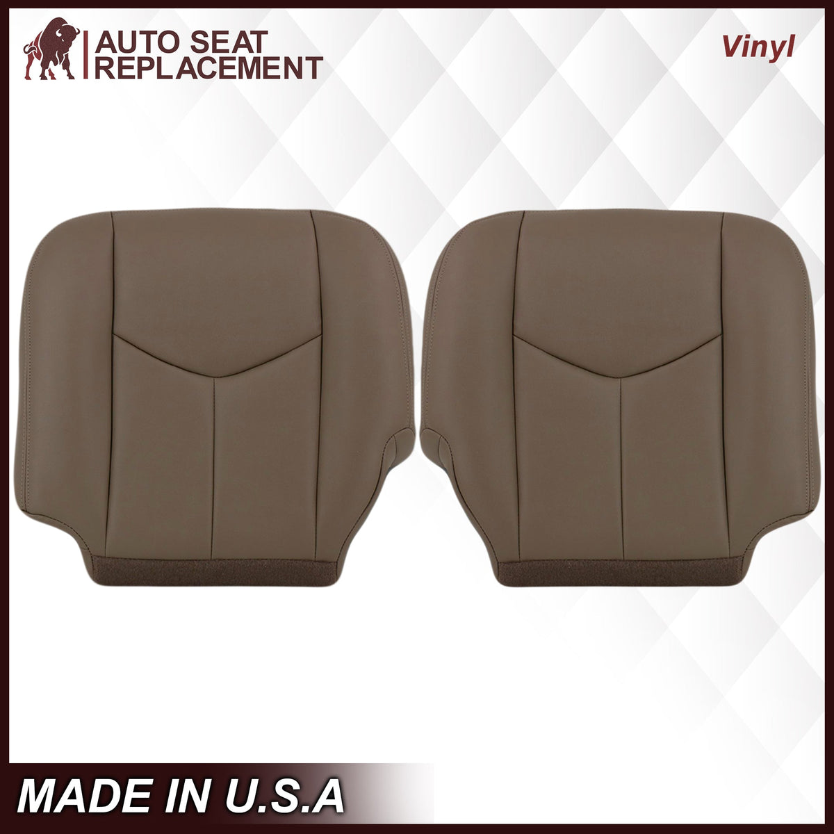 2003-2007 Chevy Silverado/Avalanche & GMC Sierra Work Truck Seat Cover in Tan 40/20/40 (Leanback Without Armrest): Choose Leather or Vinyl