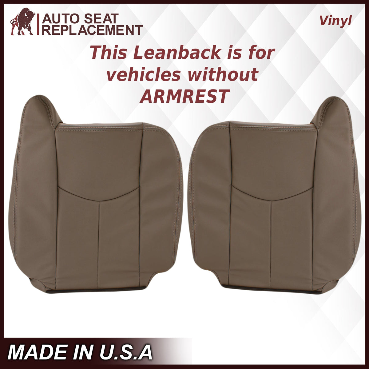 2003-2007 Chevy Silverado/Avalanche & GMC Sierra Work Truck Seat Cover in Tan 40/20/40 (Leanback Without Armrest): Choose Leather or Vinyl