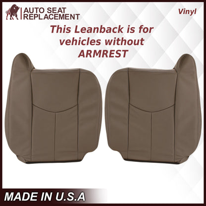 2003-2007 Chevy Silverado/Avalanche & GMC Sierra Work Truck Seat Cover in Tan 40/20/40 (Leanback Without Armrest): Choose Leather or Vinyl