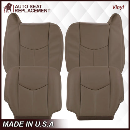 2003-2007 Chevy Silverado/Avalanche & GMC Sierra Work Truck Seat Cover in Tan 40/20/40 (Leanback Without Armrest): Choose Leather or Vinyl