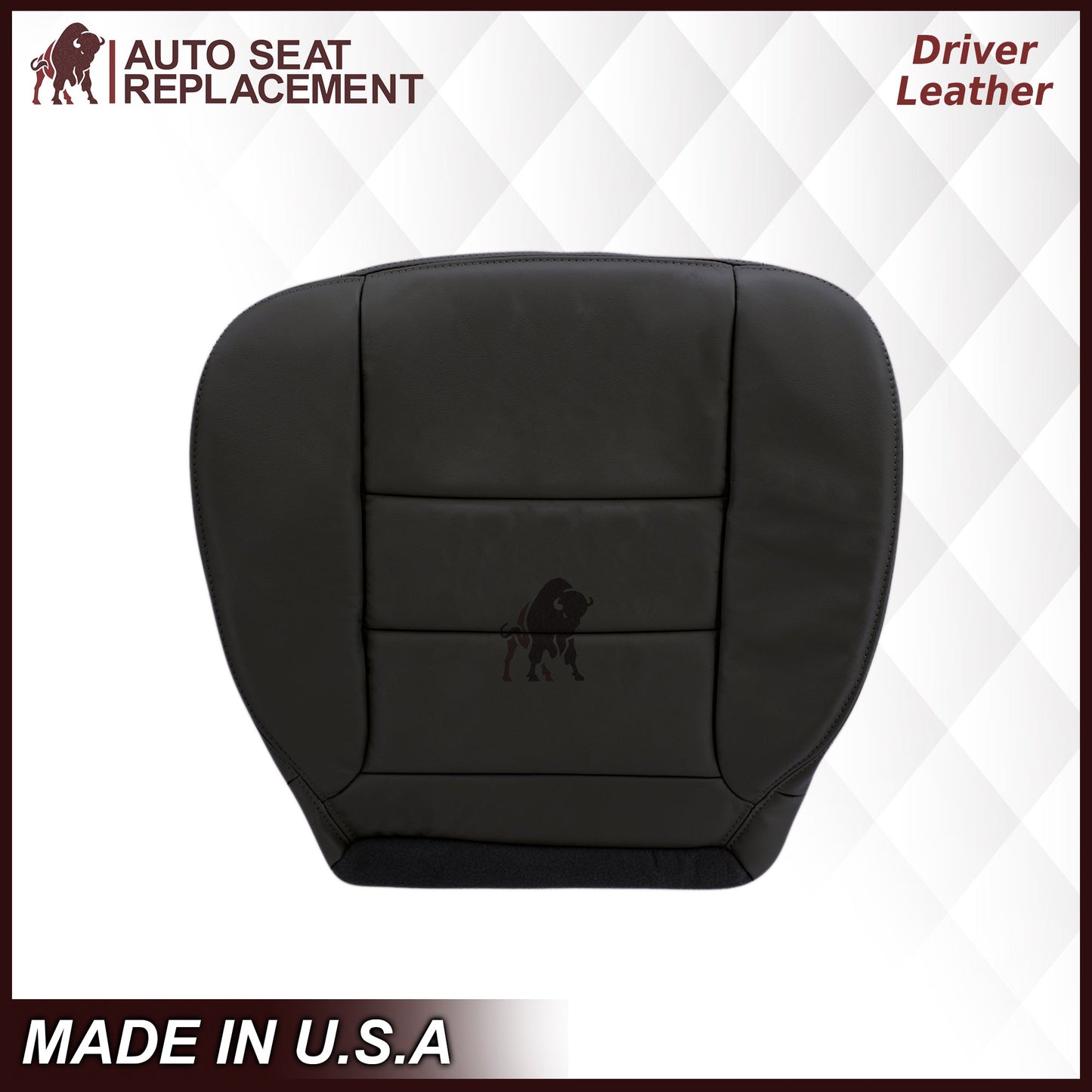 2002-2007 Ford F250/F350/F450/F550 Lariat Extended Cab Seat Cover in Black: Choose Leather or Vinyl