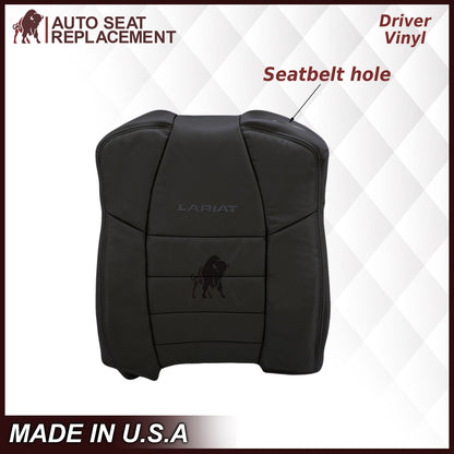 2002-2007 Ford F250/F350/F450/F550 Lariat Extended Cab Seat Cover in Black: Choose Leather or Vinyl