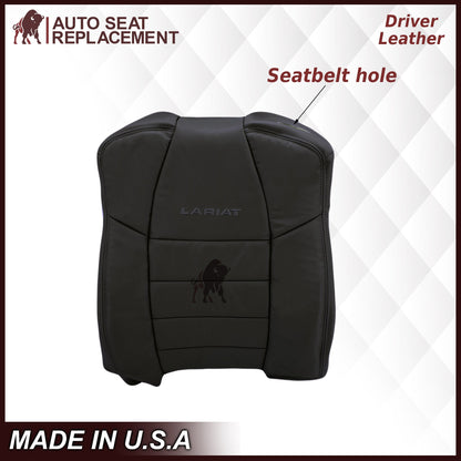 2002-2007 Ford F250/F350/F450/F550 Lariat Extended Cab Seat Cover in Black: Choose Leather or Vinyl
