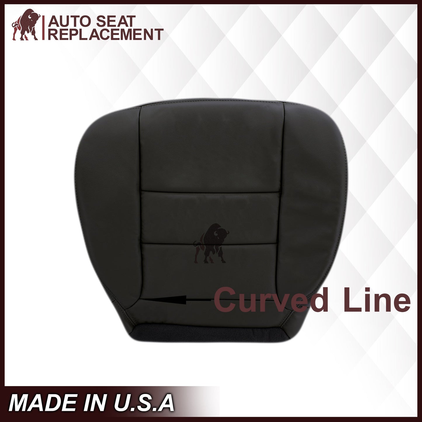 2002-2007 Ford F250/F350/F450/F550 Lariat Extended Cab Seat Cover in Black: Choose Leather or Vinyl