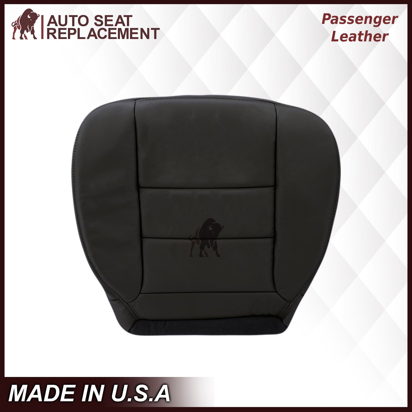 2002-2007 Ford F250/F350/F450/F550 Lariat Extended Cab Seat Cover in Black: Choose Leather or Vinyl