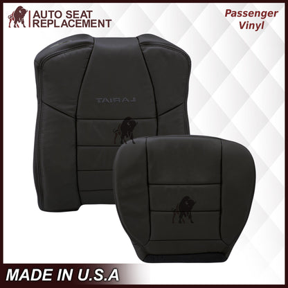 2002-2007 Ford F250/F350/F450/F550 Lariat Extended Cab Seat Cover in Black: Choose Leather or Vinyl