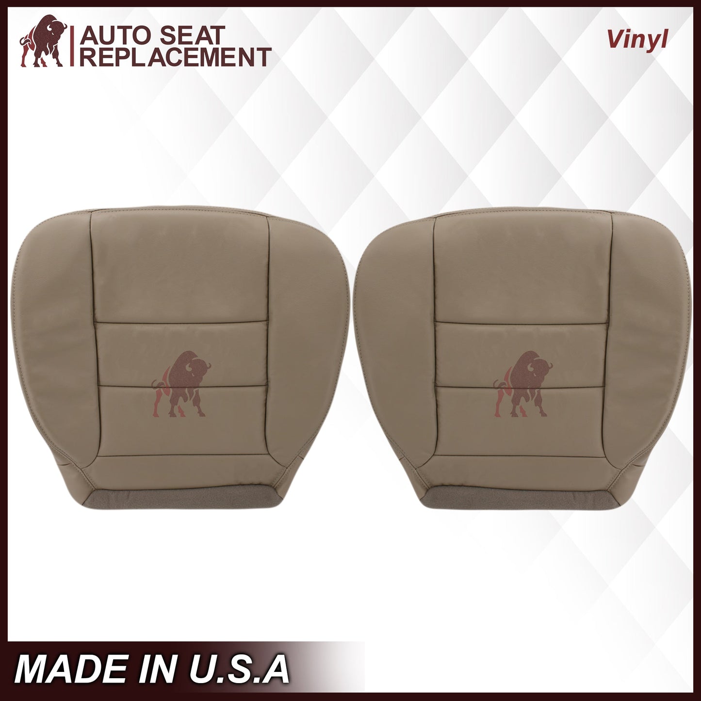 2002-2007 Ford F250/F350/F450/F550 Lariat Extended Cab Seat Cover in Tan: Choose Leather or Vinyl