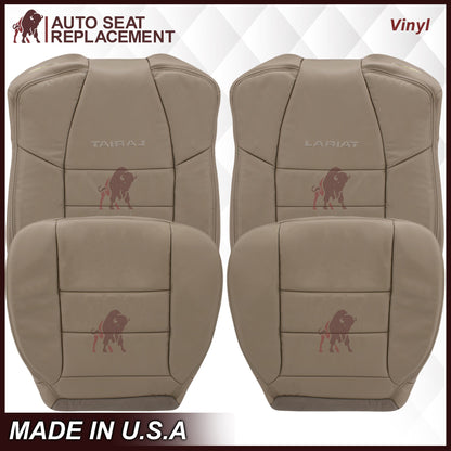 2002-2007 Ford F250/F350/F450/F550 Lariat Extended Cab Seat Cover in Tan: Choose Leather or Vinyl