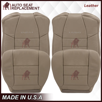 2002-2007 Ford F250/F350/F450/F550 Lariat Extended Cab Seat Cover in Tan: Choose Leather or Vinyl