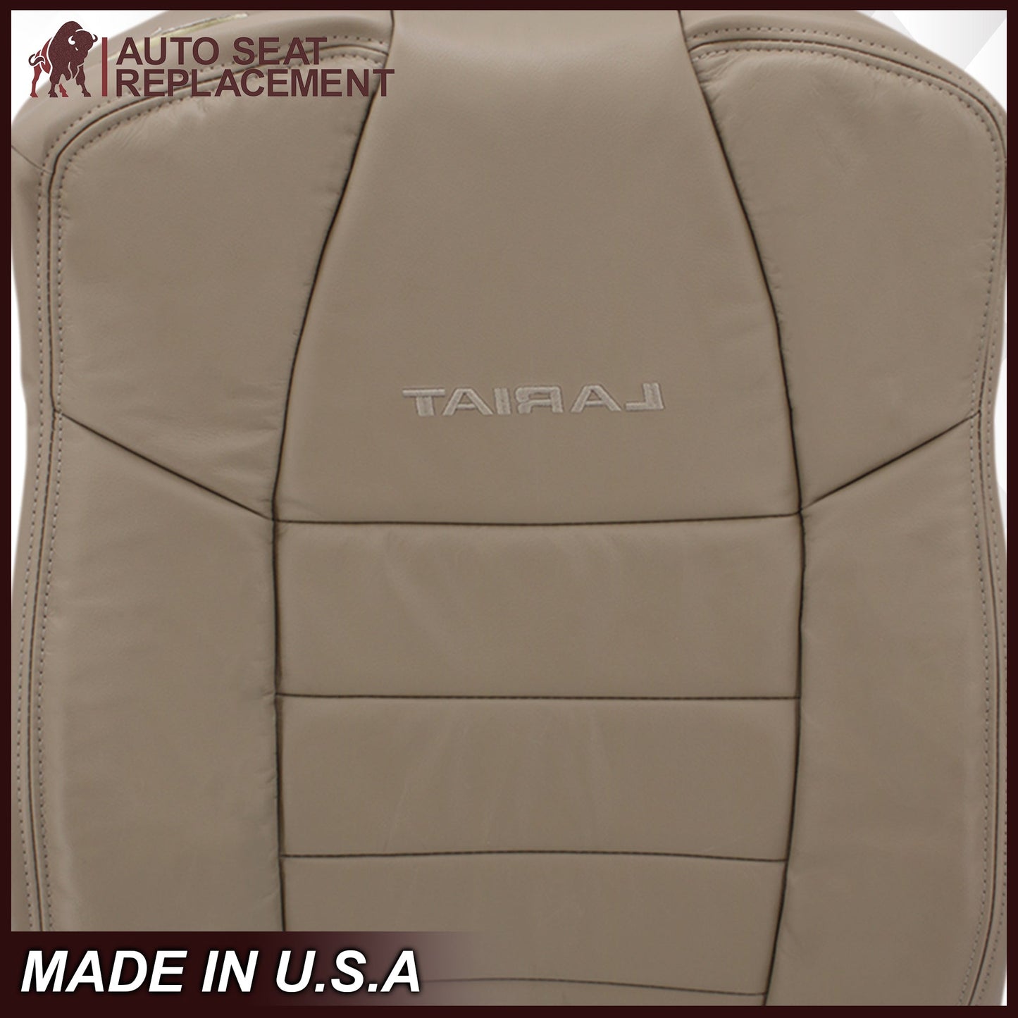 2002-2007 Ford F250/F350/F450/F550 Lariat Extended Cab Seat Cover in Tan: Choose Leather or Vinyl