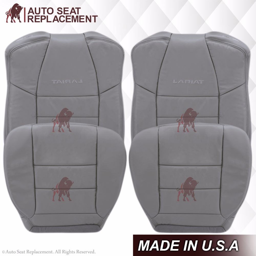 2002-2007 Ford F250/F350/F450/F550 Lariat Extended Cab Seat Cover in Flint Gray: Choose Leather or Vinyl