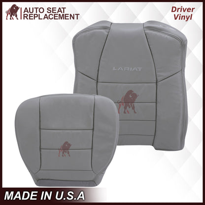 2002-2007 Ford F250/F350/F450/F550 Lariat Extended Cab Seat Cover in Flint Gray: Choose Leather or Vinyl